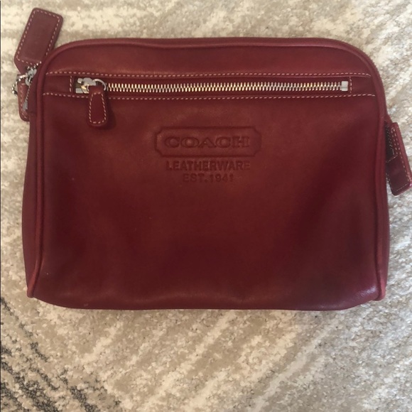 coach leather makeup bag